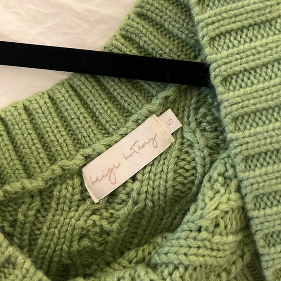 Green One Shoulder Sweater - Picture 2 of 2